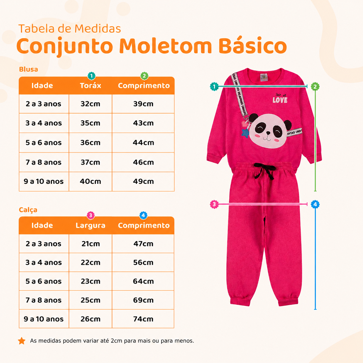 Tabela de medidas